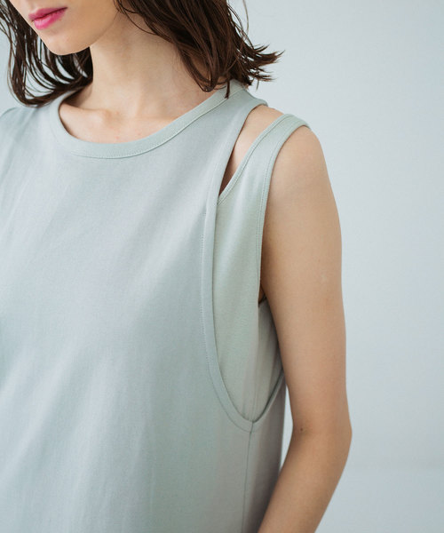 PUBLIC TOKYO(パブリックトウキョウ)の「スリットノースリマキシワンピース(ワンピース・レディース・グリーン/ブラウン/ピンク/ダークブラウン・FREE)」の11枚目の写真