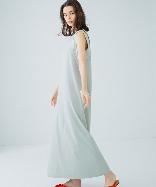 PUBLIC TOKYO(パブリックトウキョウ)の「スリットノースリマキシワンピース(ワンピース・レディース・グリーン/ブラウン/ピンク/ダークブラウン・FREE)」の13枚目の写真