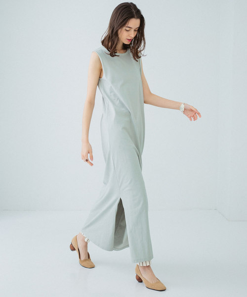 PUBLIC TOKYO(パブリックトウキョウ)の「スリットノースリマキシワンピース(ワンピース・レディース・グリーン/ブラウン/ピンク/ダークブラウン・FREE)」の6枚目の写真