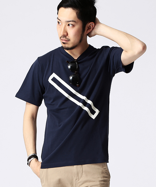 Saturdays NYC（サタデーズ ニューヨークシティ ）の「○SATURDAYS SURF NYC / Outline Slash（Tシャツ/カットソー・メンズ・ホワイト/ネイビー/イエロー・X-SMALL/LARGE/SMALL/MEDIUM）」の2枚目の写真