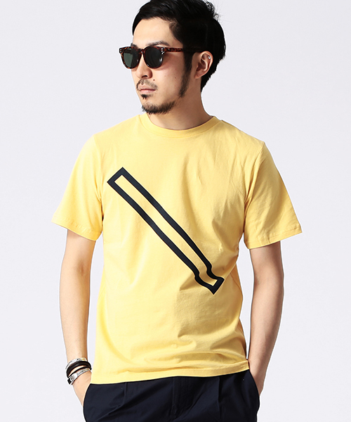 Saturdays NYC（サタデーズ ニューヨークシティ ）の「○SATURDAYS SURF NYC / Outline Slash（Tシャツ/カットソー・メンズ・ホワイト/ネイビー/イエロー・X-SMALL/LARGE/SMALL/MEDIUM）」の3枚目の写真