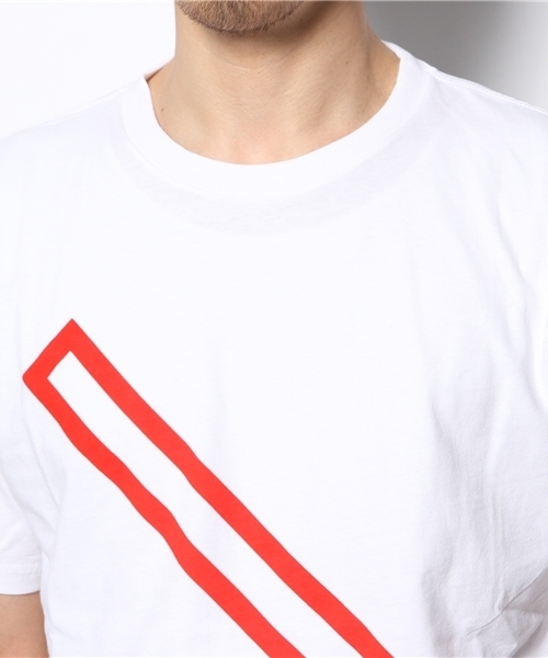 Saturdays NYC（サタデーズ ニューヨークシティ ）の「○SATURDAYS SURF NYC / Outline Slash（Tシャツ/カットソー・メンズ・ホワイト/ネイビー/イエロー・X-SMALL/LARGE/SMALL/MEDIUM）」の6枚目の写真