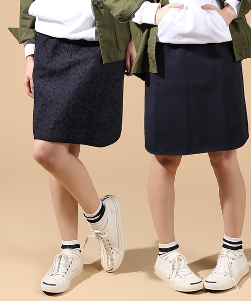 green label relaxing(グリーンレーベルリラクシング)の「GC リバーシブル LACE スカート ◆(スカート・レディース・オフホワイト/ケリー/ネイビー・FREE)」の3枚目の写真