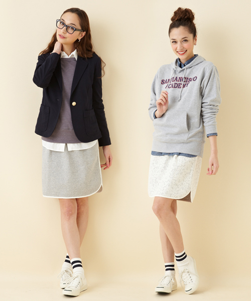 green label relaxing(グリーンレーベルリラクシング)の「GC リバーシブル LACE スカート ◆(スカート・レディース・オフホワイト/ケリー/ネイビー・FREE)」の1枚目の写真