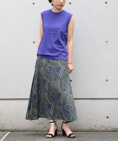 Liesse(リエス)の「コットンノースリーブ(Tシャツ/カットソー・レディース・チャコールグレー/ベージュ/パープル・FREE)」の5枚目の写真