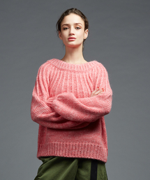 DSC. バックリボンメランジニット