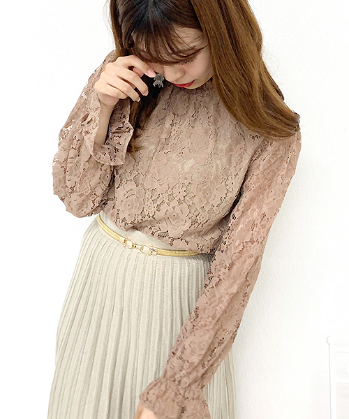 apres jour（アプレジュール）の「レースハイネックブラウス【ZOZOTOWN限定アイテム】（シャツ/ブラウス・レディース・ブラック/ベージュ/オフホワイト/モカ・フリー）」の9枚目の写真