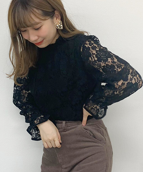 apres jour（アプレジュール）の「レースハイネックブラウス【ZOZOTOWN限定アイテム】（シャツ/ブラウス・レディース・ブラック/ベージュ/オフホワイト/モカ・フリー）」の16枚目の写真