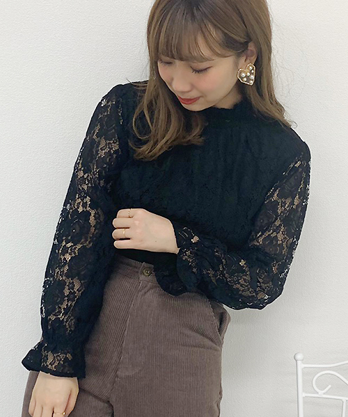 apres jour（アプレジュール）の「レースハイネックブラウス【ZOZOTOWN限定アイテム】（シャツ/ブラウス・レディース・ブラック/ベージュ/オフホワイト/モカ・フリー）」の17枚目の写真