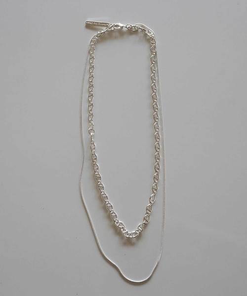 Nothing And Others（ナッシングアンドアザーズ）の「「Nothing And Others/ナッシングアンドアザーズ」W Chain Necklace（ネックレス・レディース・シルバー・FREE）」の4枚目の写真