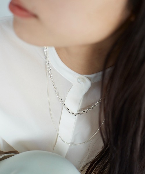 Nothing And Others（ナッシングアンドアザーズ）の「「Nothing And Others/ナッシングアンドアザーズ」W Chain Necklace（ネックレス・レディース・シルバー・FREE）」の7枚目の写真