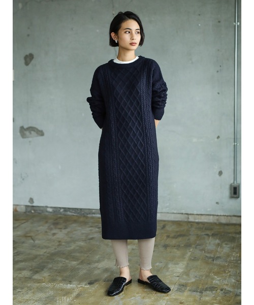 Craft クルーネックケーブルニットワンピース ワンピース セール Craft Standard Boutique クラフトスタンダードブティック のファッション