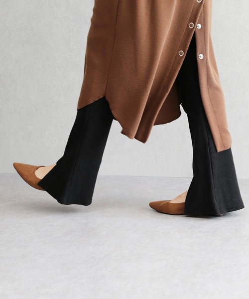 reca(レカ)の「タック入りフロントスリットリブフレアパンツ(その他パンツ・レディース・ブラック/ブラウン/カーキ/モカ/キャメル/ベージュ・FREE)」の9枚目の写真