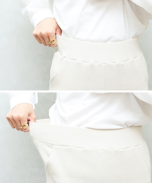 reca(レカ)の「タック入りフロントスリットリブフレアパンツ(その他パンツ・レディース・ブラック/ブラウン/カーキ/モカ/キャメル/ベージュ・FREE)」の17枚目の写真