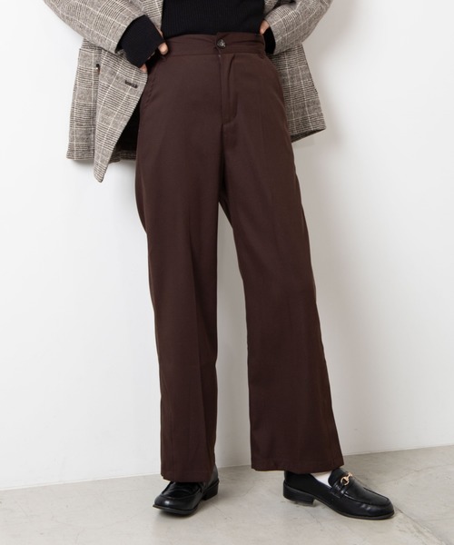 WEGO(ウィゴー)の「WEGO/フェイクスエードカラーパンツ(スラックス・レディース・グリーン/ライトベージュ/パープル/サックスブルー/イエロー/ダークブラウン/ブラック・FREE)」の3枚目の写真