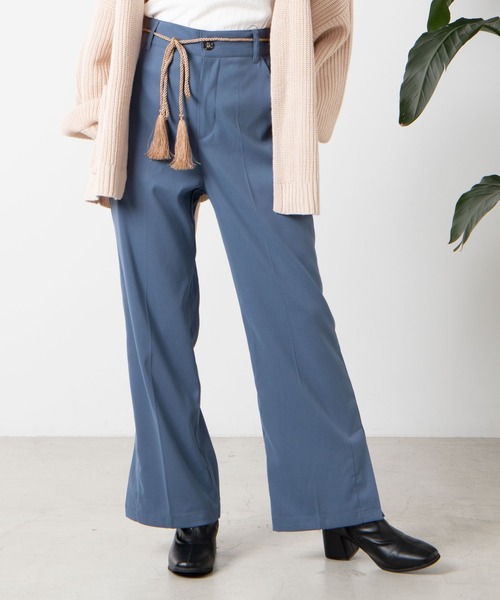 WEGO(ウィゴー)の「WEGO/フェイクスエードカラーパンツ(スラックス・レディース・グリーン/ライトベージュ/パープル/サックスブルー/イエロー/ダークブラウン/ブラック・FREE)」の6枚目の写真