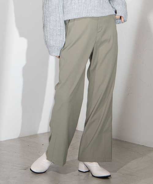 WEGO(ウィゴー)の「WEGO/フェイクスエードカラーパンツ(スラックス・レディース・グリーン/ライトベージュ/パープル/サックスブルー/イエロー/ダークブラウン/ブラック・FREE)」の5枚目の写真