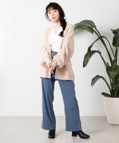 WEGO(ウィゴー)の「WEGO/フェイクスエードカラーパンツ(スラックス・レディース・グリーン/ライトベージュ/パープル/サックスブルー/イエロー/ダークブラウン/ブラック・FREE)」の8枚目の写真