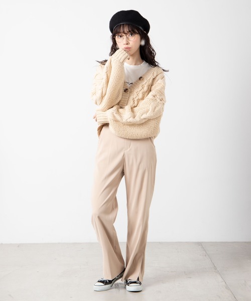 WEGO(ウィゴー)の「WEGO/フェイクスエードカラーパンツ(スラックス・レディース・グリーン/ライトベージュ/パープル/サックスブルー/イエロー/ダークブラウン/ブラック・FREE)」の15枚目の写真