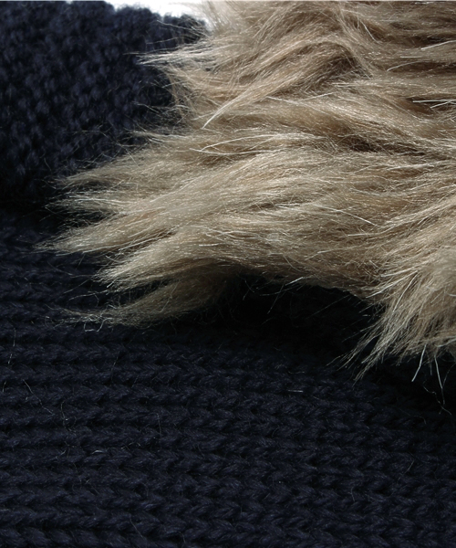 BEAMS BOY(ビームスボーイ)の「Cableami×BEAMS BOY / ファー ヘアバンド(ヘアバンド・レディース・グレー/ネイビー・ONE SIZE)」の7枚目の写真