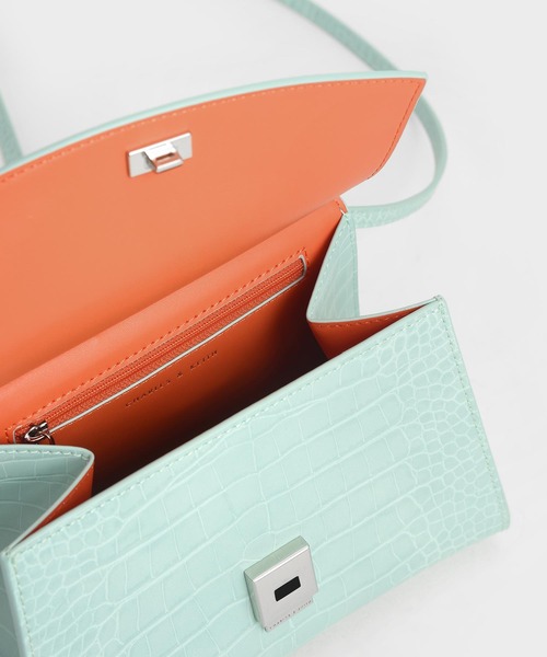 CHARLES & KEITH（チャールズ & キース）の「アクリルハンドル スカルプチャーバッグ / Acrylic Handle Sculptural Bag（ハンドバッグ・レディース・ブラック/グレー/マルチ/ブルー系その他2・S）」の18枚目の写真