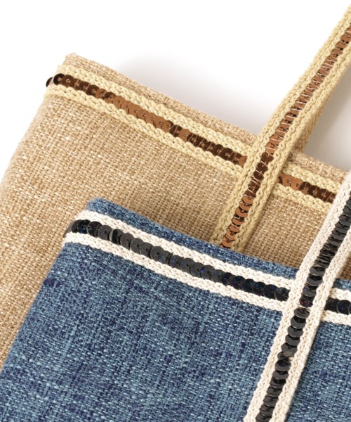 LAKOLE（ラコレ）の「スパンコールトートバッグ / LAKOLE（トートバッグ・レディース・クリアブルー/ナチュラル/ブラック・FREE）」の9枚目の写真