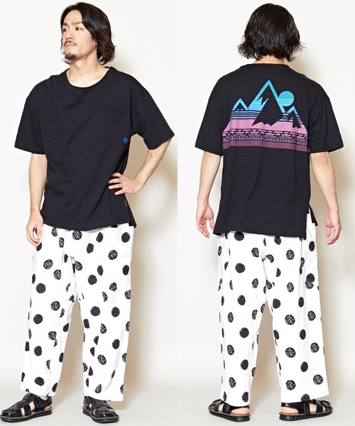 チャイハネ(チャイハネ)の「【チャイハネ】SUN&MOUNTAIN ケニオメンズTシャツ(Tシャツ/カットソー・メンズ・イエロー/ブラック/ホワイト/レッド・FREE)」の4枚目の写真