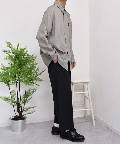 kutir（クティール）の「ワンポイントクマ刺繍シャツ（シャツ/ブラウス・メンズ・ダークブラウン/グレー/サックスブルー・MEDIUM/LARGE）」の22枚目の写真