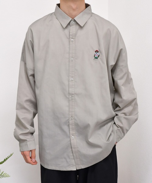 kutir（クティール）の「ワンポイントクマ刺繍シャツ（シャツ/ブラウス・メンズ・ダークブラウン/グレー/サックスブルー・MEDIUM/LARGE）」の7枚目の写真