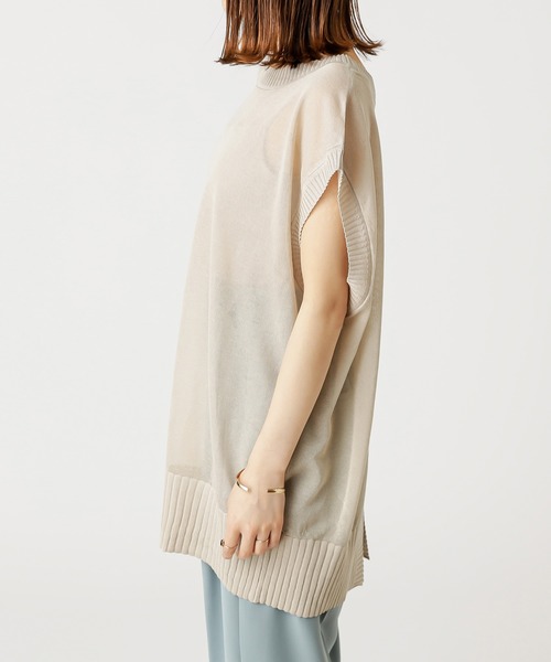 mystic(ミスティック)の「BACKリボンシアーニットベスト(ベスト・レディース・ブラック/ベージュ/アイボリー・FREE)」の5枚目の写真