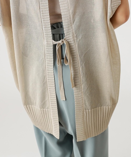 mystic(ミスティック)の「BACKリボンシアーニットベスト(ベスト・レディース・ブラック/ベージュ/アイボリー・FREE)」の7枚目の写真