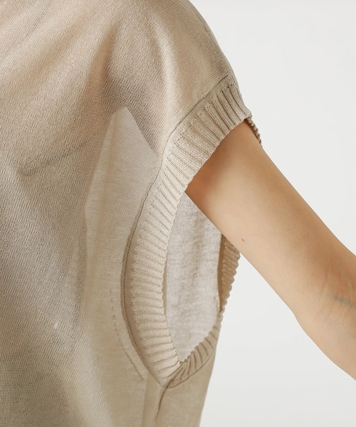 mystic(ミスティック)の「BACKリボンシアーニットベスト(ベスト・レディース・ブラック/ベージュ/アイボリー・FREE)」の9枚目の写真