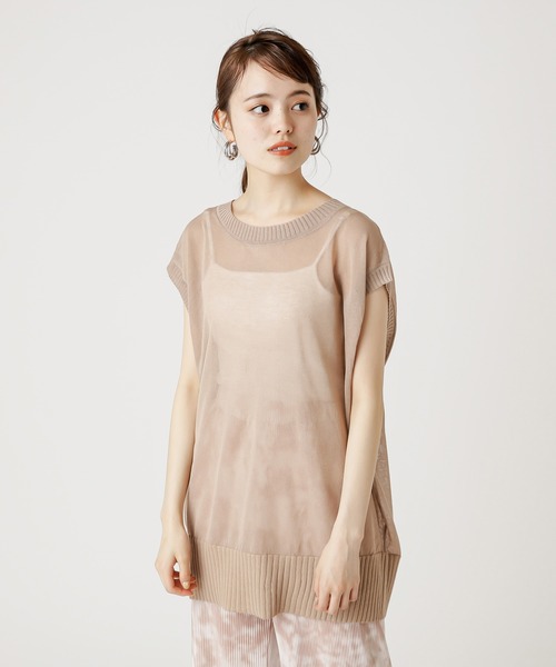 mystic(ミスティック)の「BACKリボンシアーニットベスト(ベスト・レディース・ブラック/ベージュ/アイボリー・FREE)」の10枚目の写真