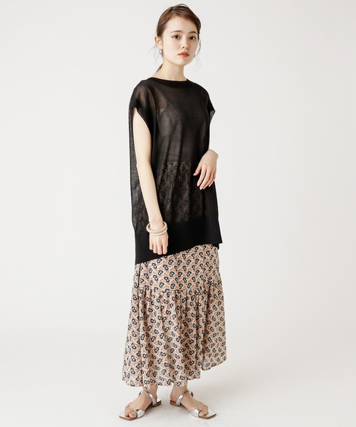 mystic(ミスティック)の「BACKリボンシアーニットベスト(ベスト・レディース・ブラック/ベージュ/アイボリー・FREE)」の4枚目の写真