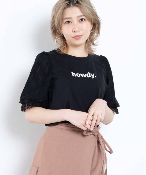 WEGO（ウィゴー）の「WEGO/シアーレースキャンディスリーブTシャツ（Tシャツ/カットソー・レディース・ホワイト/ブラック/ブルー系その他・FREE）」の3枚目の写真