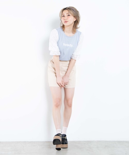 WEGO（ウィゴー）の「WEGO/シアーレースキャンディスリーブTシャツ（Tシャツ/カットソー・レディース・ホワイト/ブラック/ブルー系その他・FREE）」の18枚目の写真