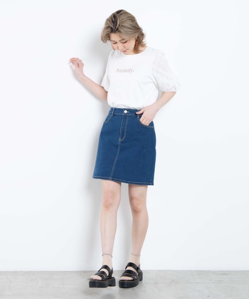 WEGO（ウィゴー）の「WEGO/シアーレースキャンディスリーブTシャツ（Tシャツ/カットソー・レディース・ホワイト/ブラック/ブルー系その他・FREE）」の16枚目の写真