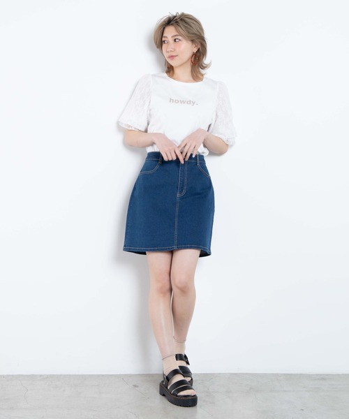 WEGO（ウィゴー）の「WEGO/シアーレースキャンディスリーブTシャツ（Tシャツ/カットソー・レディース・ホワイト/ブラック/ブルー系その他・FREE）」の12枚目の写真