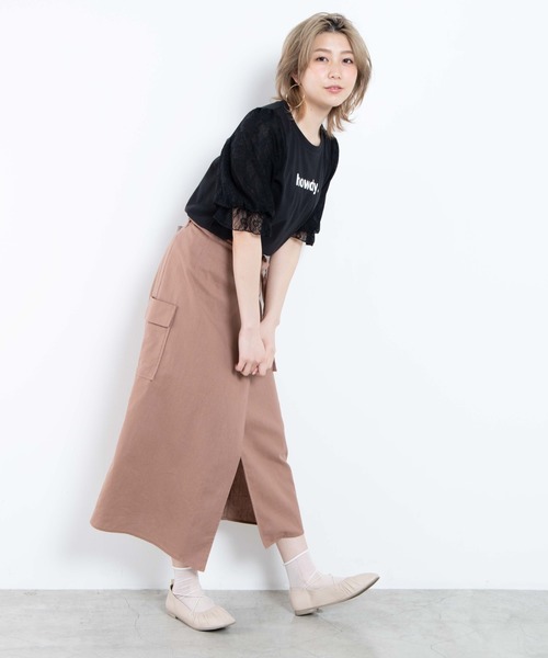 WEGO（ウィゴー）の「WEGO/シアーレースキャンディスリーブTシャツ（Tシャツ/カットソー・レディース・ホワイト/ブラック/ブルー系その他・FREE）」の4枚目の写真