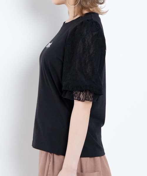 WEGO（ウィゴー）の「WEGO/シアーレースキャンディスリーブTシャツ（Tシャツ/カットソー・レディース・ホワイト/ブラック/ブルー系その他・FREE）」の7枚目の写真