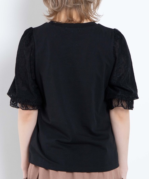 WEGO（ウィゴー）の「WEGO/シアーレースキャンディスリーブTシャツ（Tシャツ/カットソー・レディース・ホワイト/ブラック/ブルー系その他・FREE）」の5枚目の写真