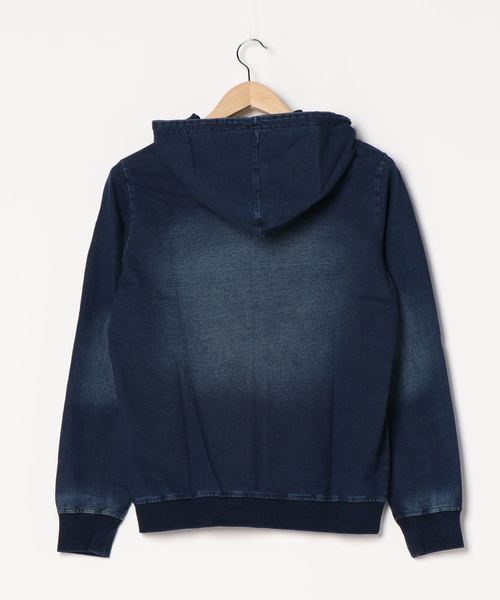 NO WAY(ノーウェイ)の「/インディゴ裏毛ZIPパーカー/(パーカー・レディース・ブルー/ネイビー・LARGE/X-LARGE/MEDIUM)」の3枚目の写真