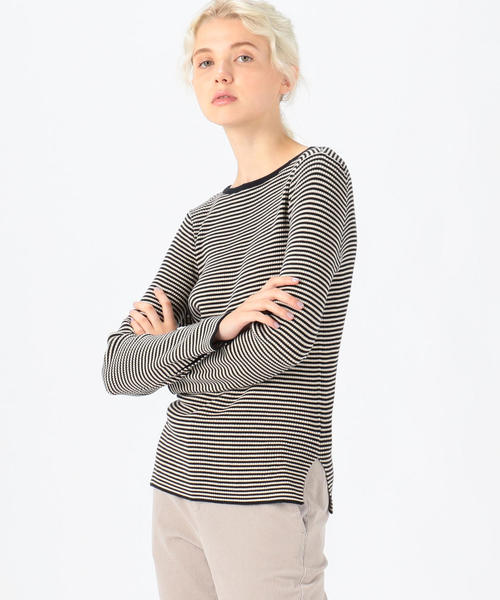 TOMORROWLAND （トゥモローランド）の「コットンリブ ボートネックプルオーバー（ニット/セーター・レディース・ネイビー/レッド/サックスブルー/ライトベージュ/ブルー系その他4・S）」の4枚目の写真