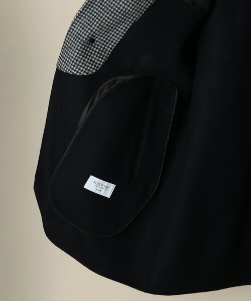 SHIPS（シップス）の「SD: ダブルフェイス ハウンドトゥースチェック カーコート（ステンカラーコート・メンズ・チャコールグレー・SMALL/MEDIUM/LARGE/X-LARGE）」の9枚目の写真