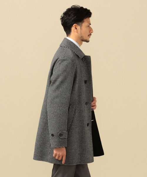 SHIPS（シップス）の「SD: ダブルフェイス ハウンドトゥースチェック カーコート（ステンカラーコート・メンズ・チャコールグレー・SMALL/MEDIUM/LARGE/X-LARGE）」の21枚目の写真