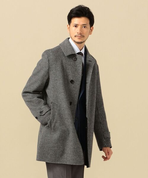 SHIPS（シップス）の「SD: ダブルフェイス ハウンドトゥースチェック カーコート（ステンカラーコート・メンズ・チャコールグレー・SMALL/MEDIUM/LARGE/X-LARGE）」の22枚目の写真