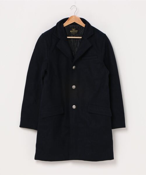 HOUSTON(ヒューストン)の「【HOUSTON】MELTON CHESTERFIELD COAT(ミリタリージャケット・メンズ・ブラック/ネイビー/グレー・MEDIUM/LARGE/X-LARGE)」の3枚目の写真