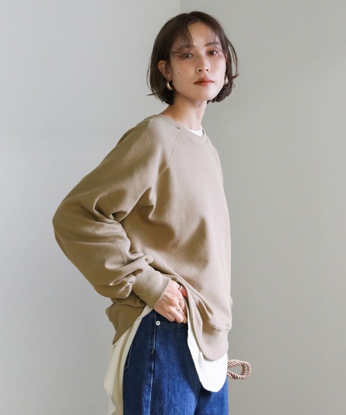 select MOCA(セレクトモカ)の「2020 A/W ラグランドルマンスリーブプルオーバー/レイヤードプルオーバー/ラウンドネックプルオーバー(Tシャツ/カットソー・レディース・テラコッタ/オフホワイト/ベージュ/ブラック・FREE)」の14枚目の写真