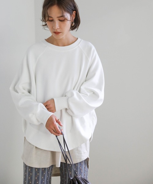 select MOCA(セレクトモカ)の「2020 A/W ラグランドルマンスリーブプルオーバー/レイヤードプルオーバー/ラウンドネックプルオーバー(Tシャツ/カットソー・レディース・テラコッタ/オフホワイト/ベージュ/ブラック・FREE)」の19枚目の写真