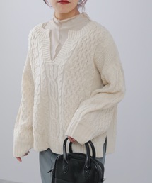 ap retro | キーネックケーブルニットプルオーバー【ZOZOTOWN限定商品】(ニット/セーター)